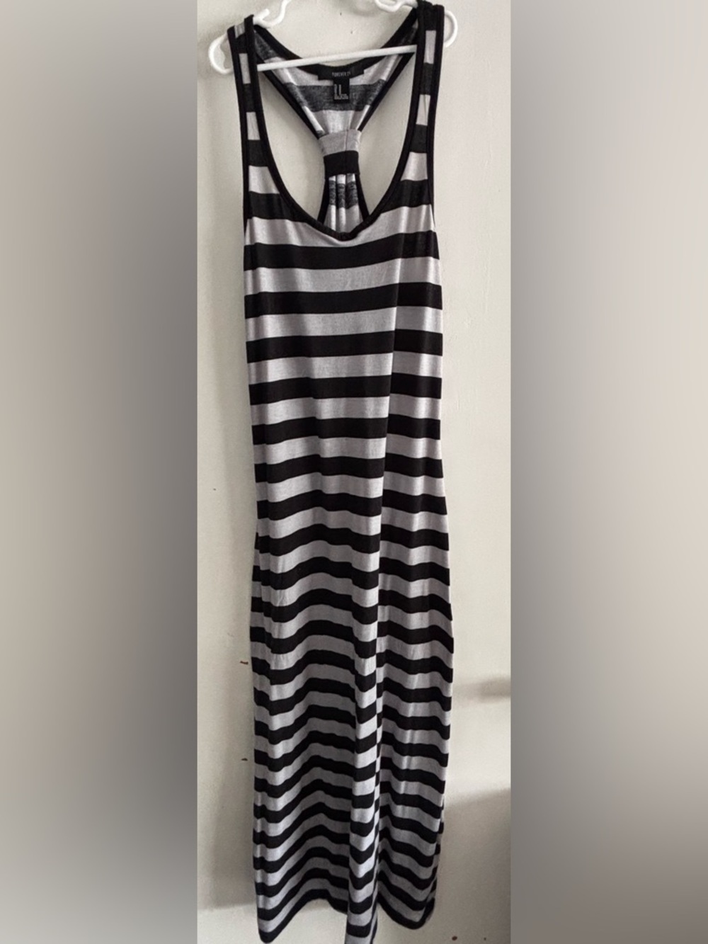 Black and Gray Racerback Maxi Dress - Picture 2 of 3